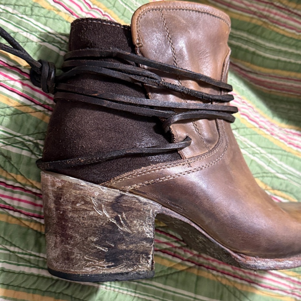 FreeBird Boot Steve Madden booties - all leather - tie up distressed‎ 8 *read - Picture 11 of 11